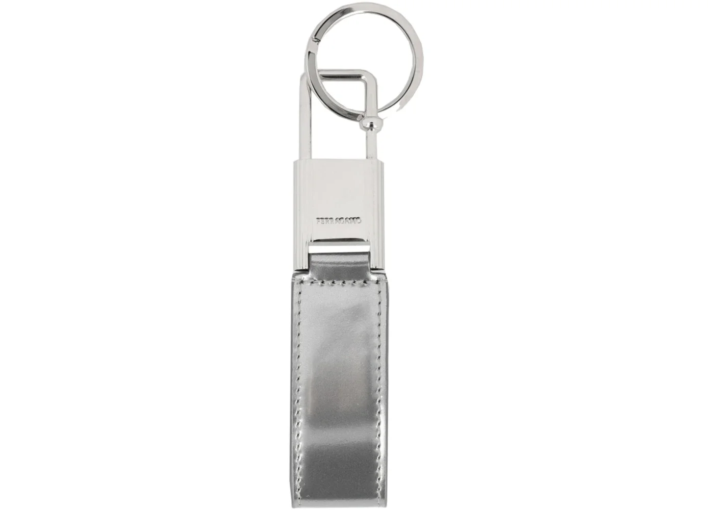 Ferragamo Logo Keyring Silver - 1