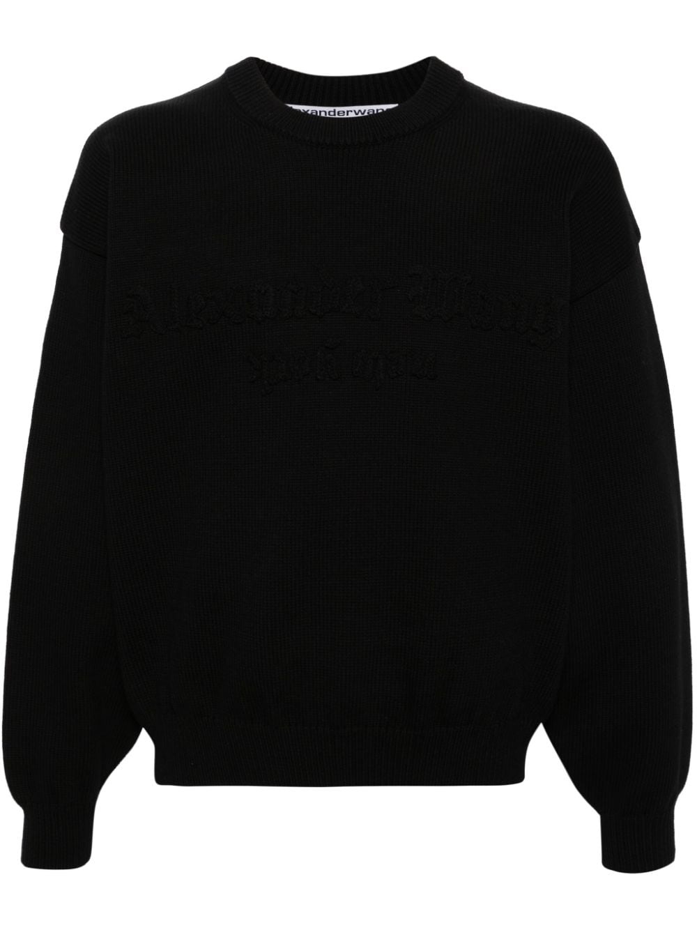 crochet-logo cotton-blend sweatshirt - 1