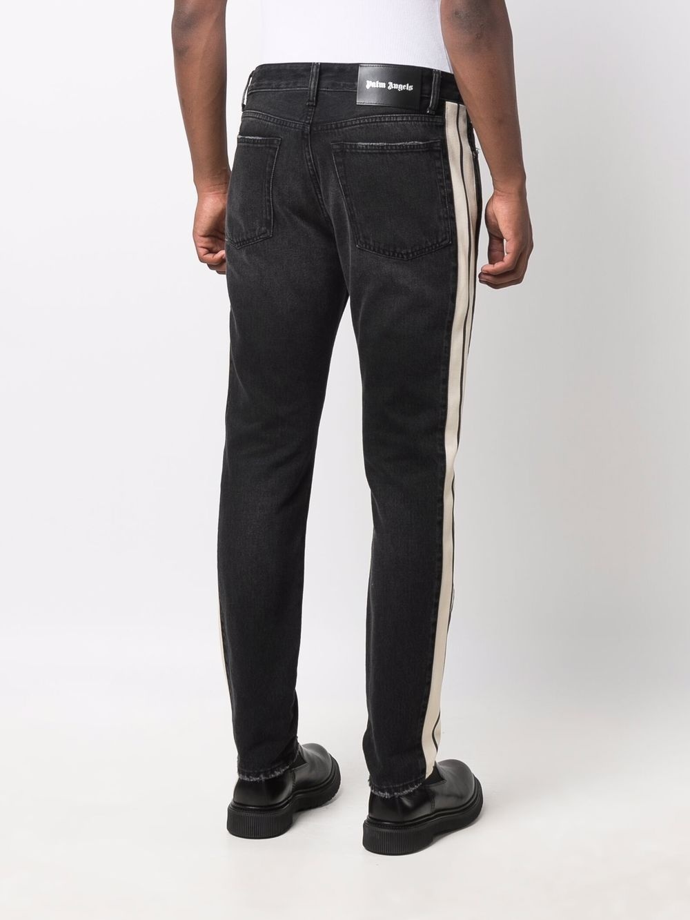 side striped slim-fit jeans - 4