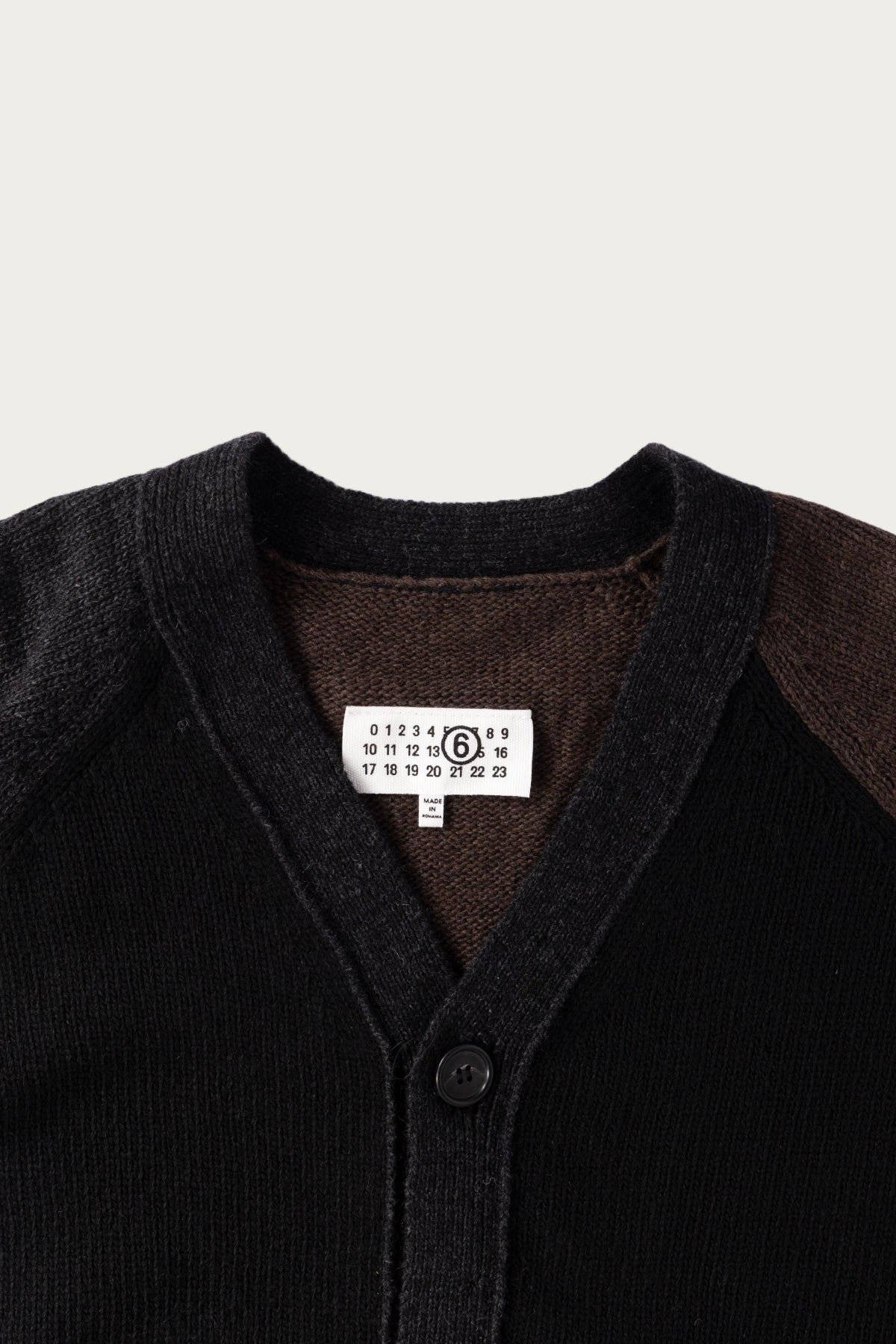 Two-Tone Cardigan - Black/Brown - 3