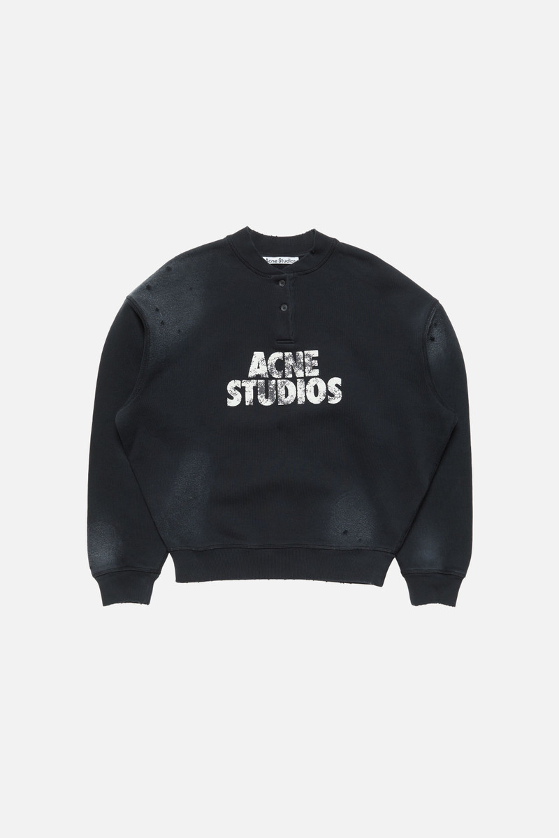 Acne Studios Fleece logo sweatshirt - Black outlook