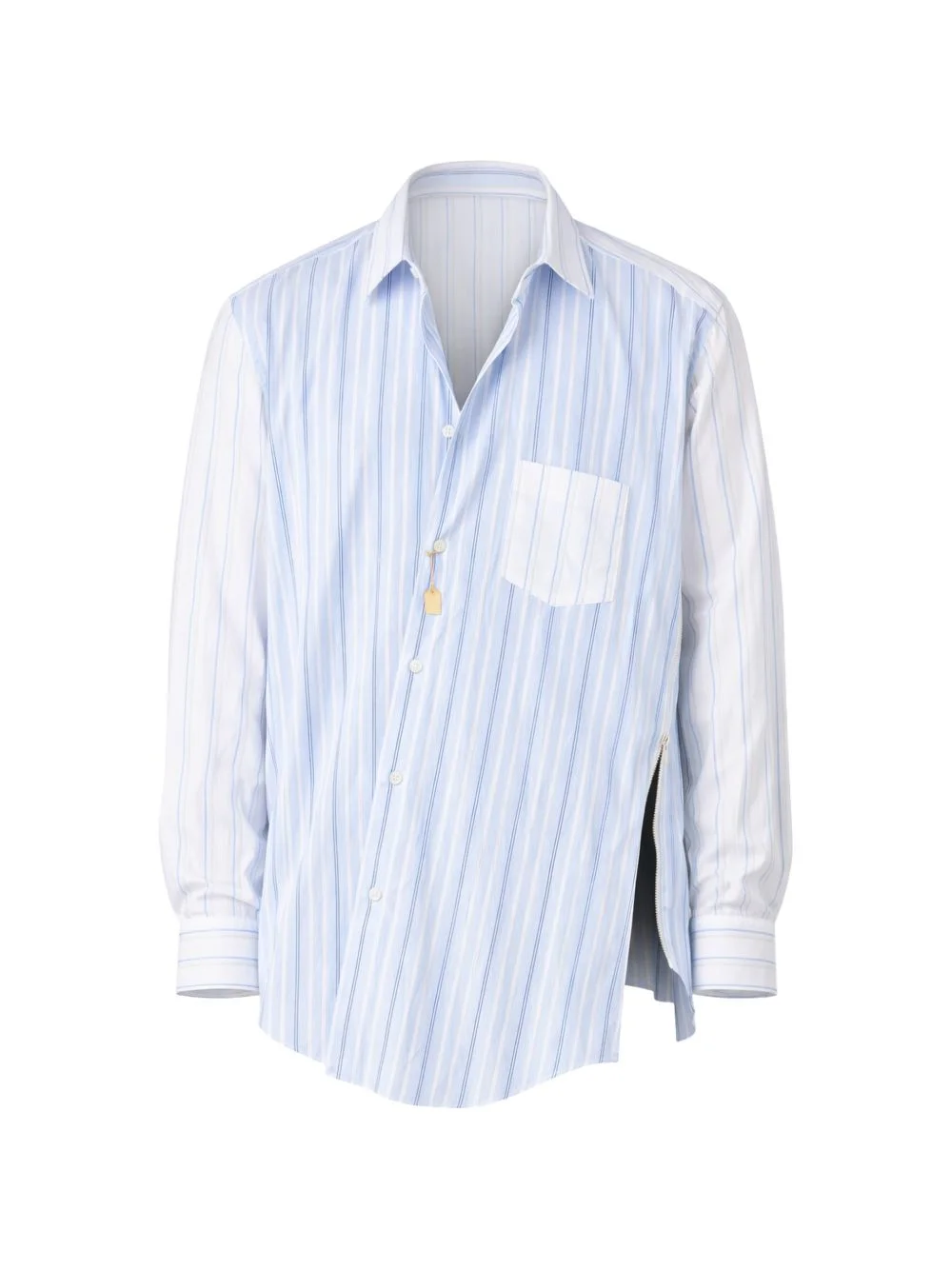 asymmetric striped cotton shirt - 1