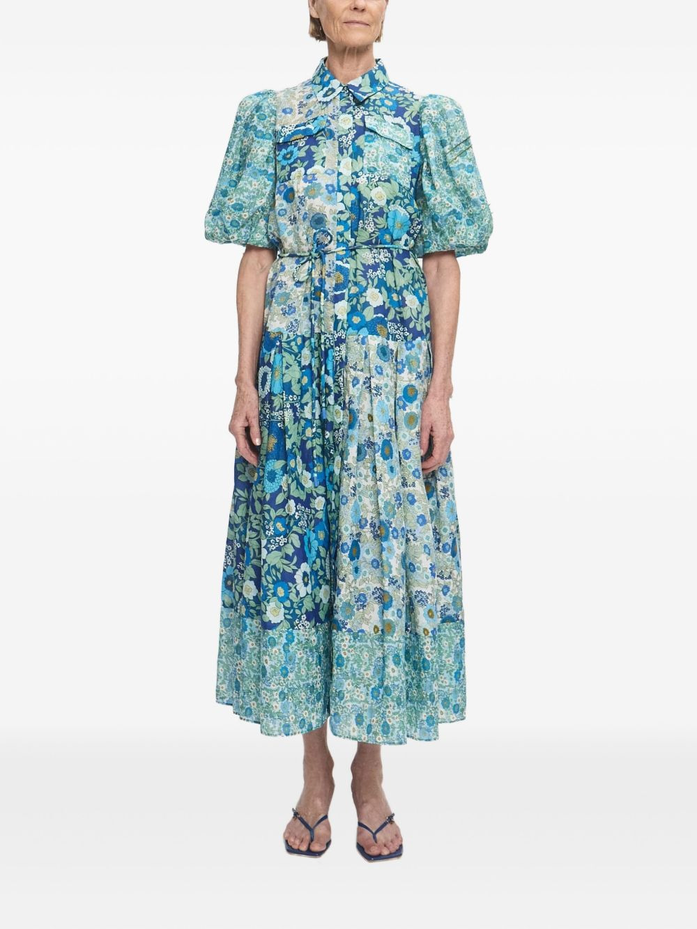 puff-sleeve floral maxi dress - 2