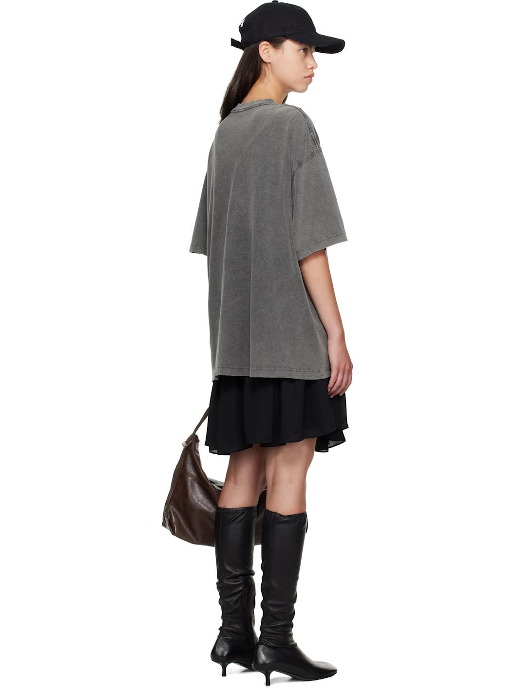 Gray & Black T-shirt Minidress - 3