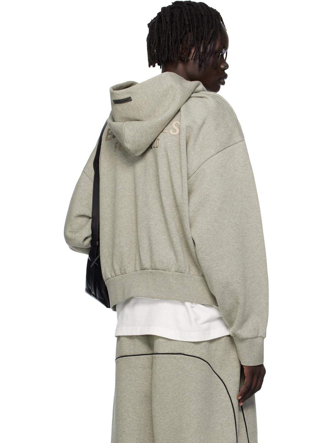 Gray Classic Fit Fleece Zip-Up Hoodie - 3