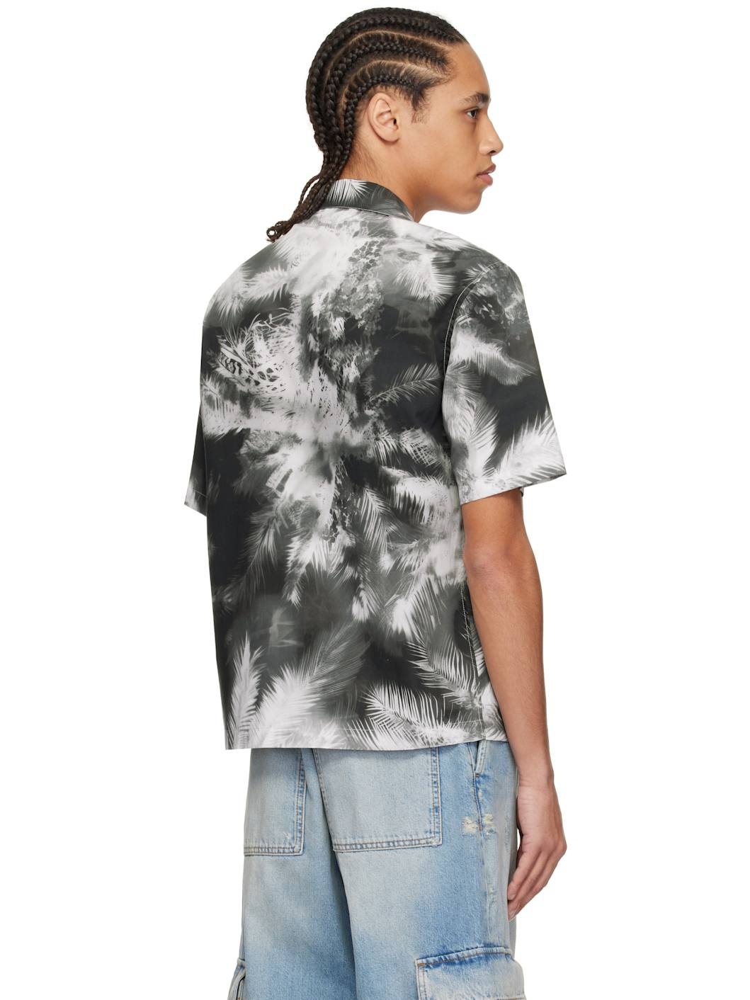 Black & Gray Blueprint Palms Shirt - 3