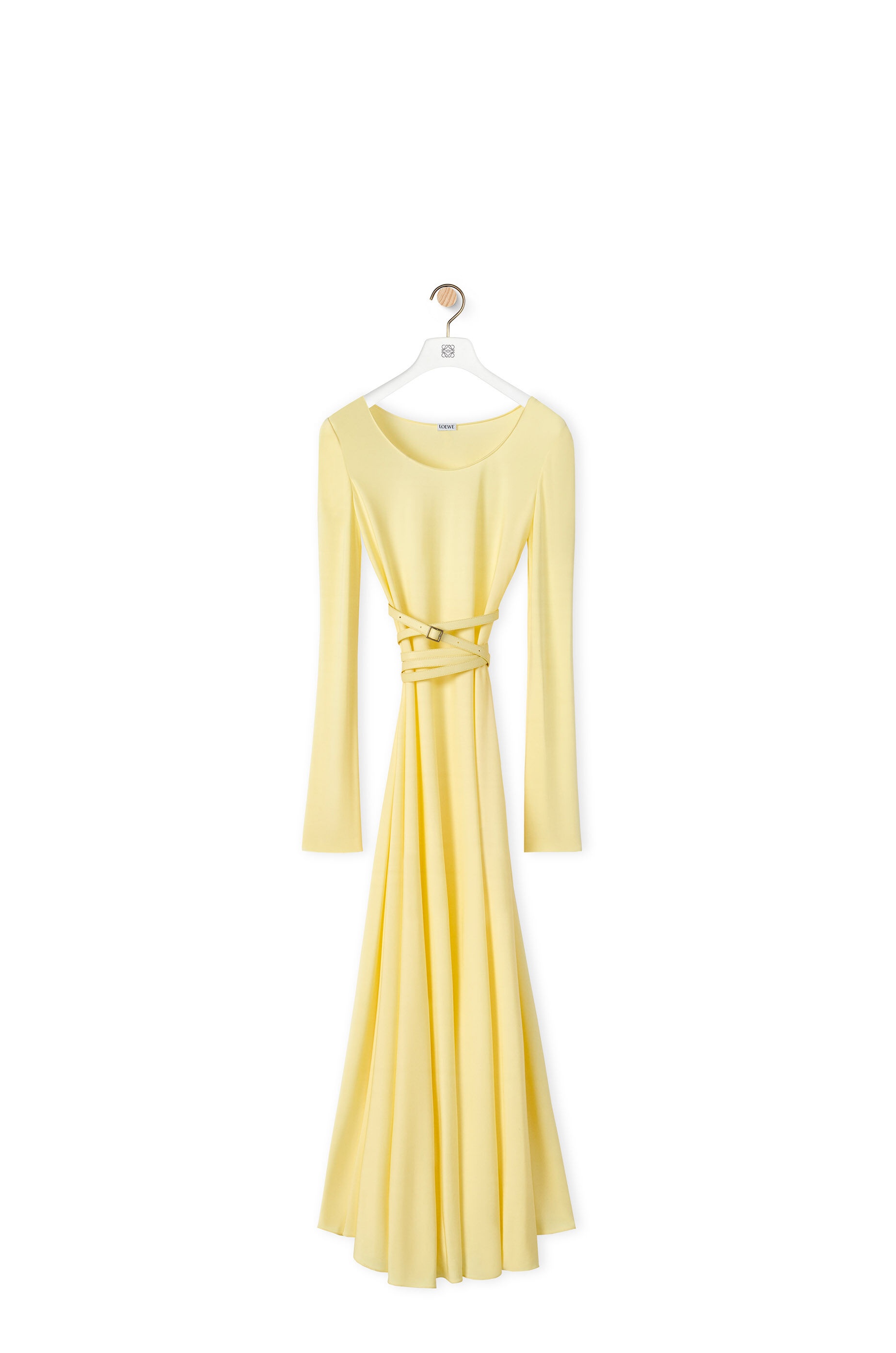 Belted midi dress in viscose - 1