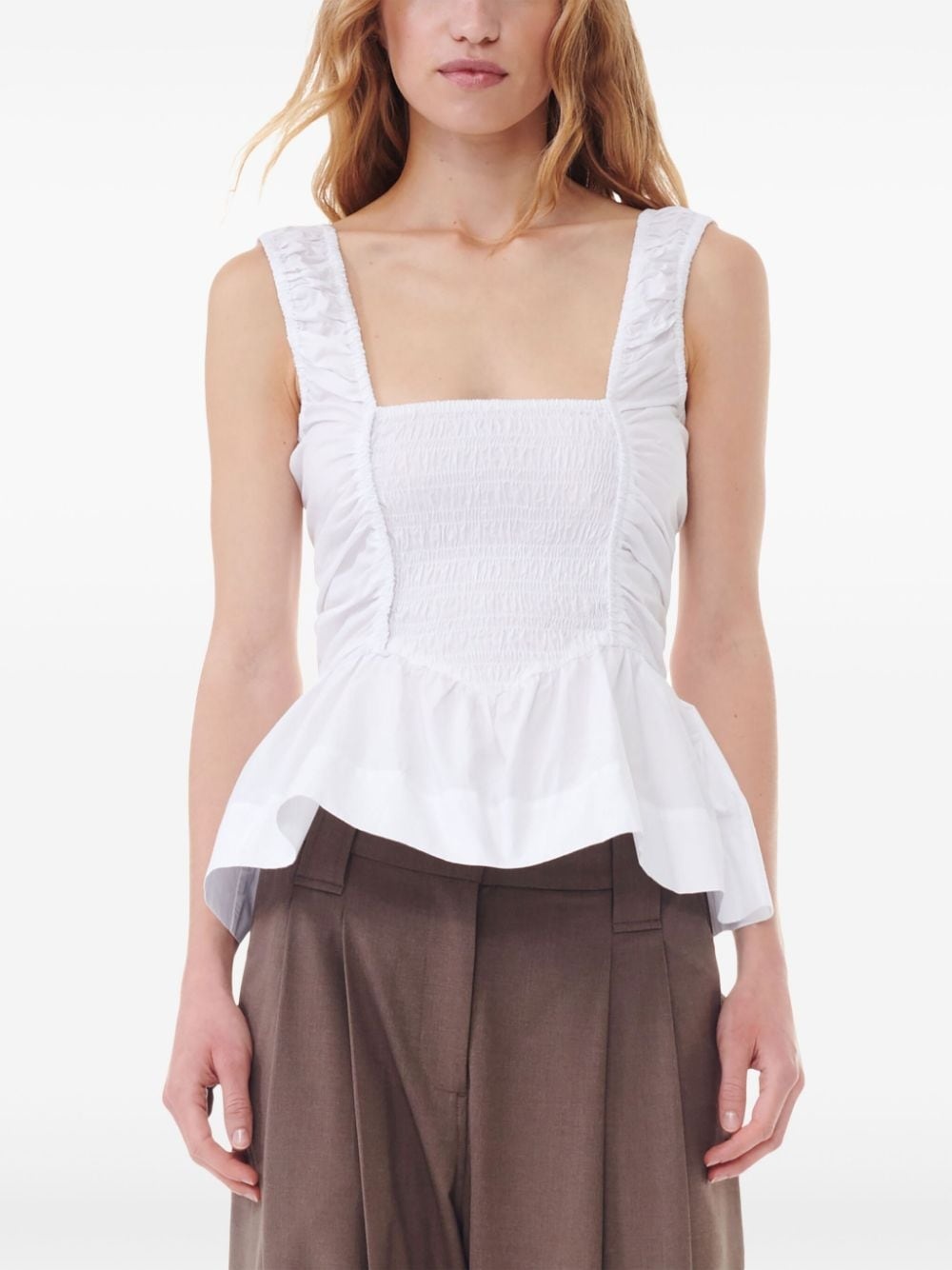 gathered detailing peplum blouse - 5