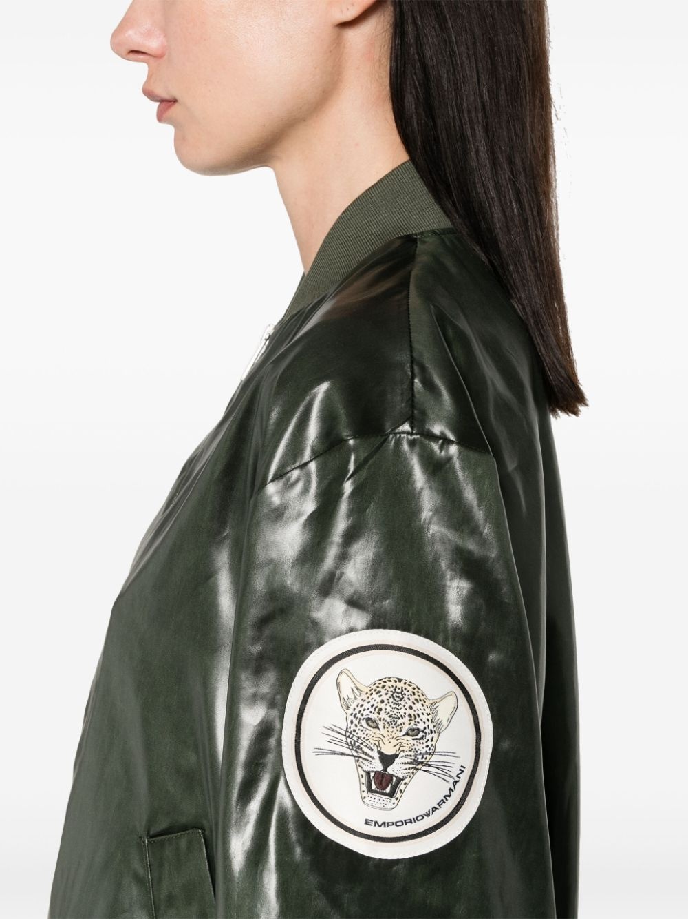 logo-patch bomber jacket - 5