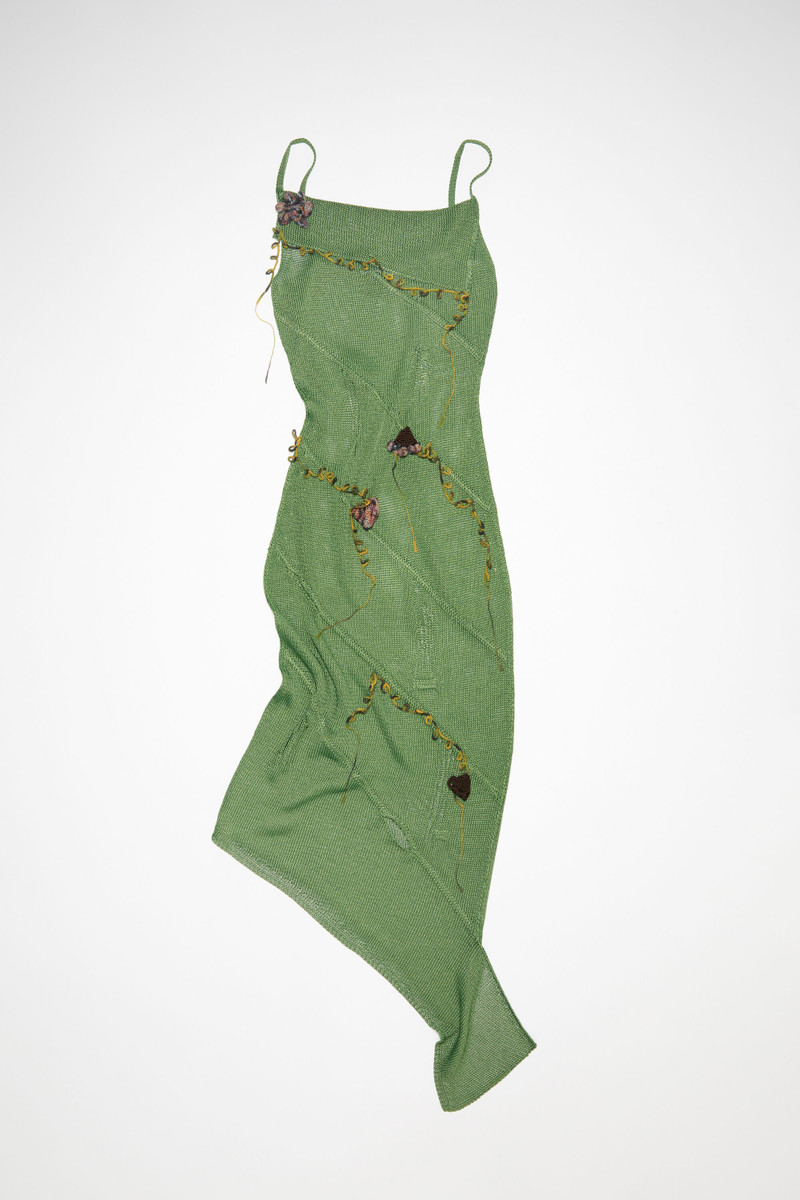 Crochet strap dress - Moss Green - 1