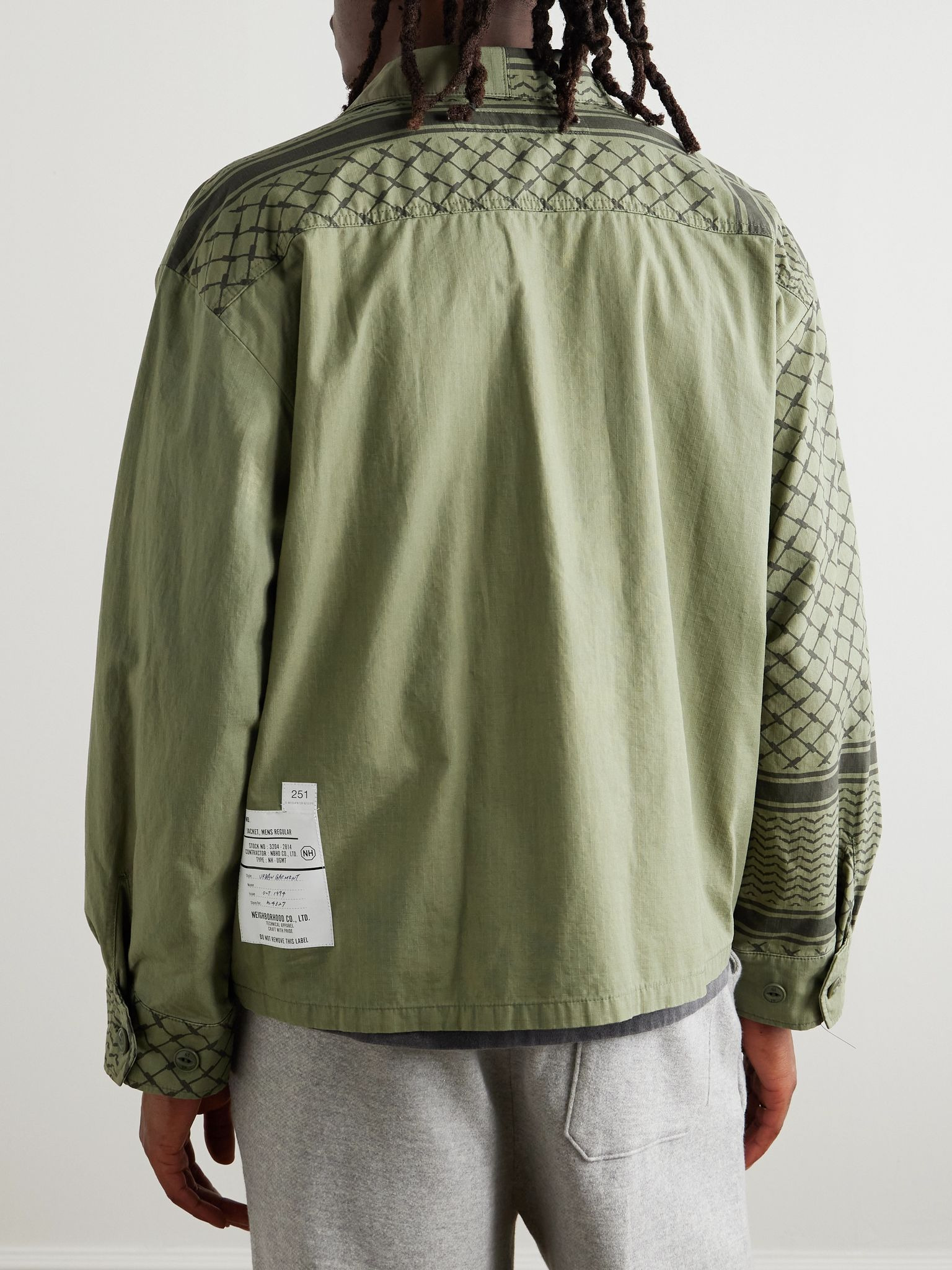 Shemagh Fatigue Printed Cotton-Ripstop Jacket Green - 3