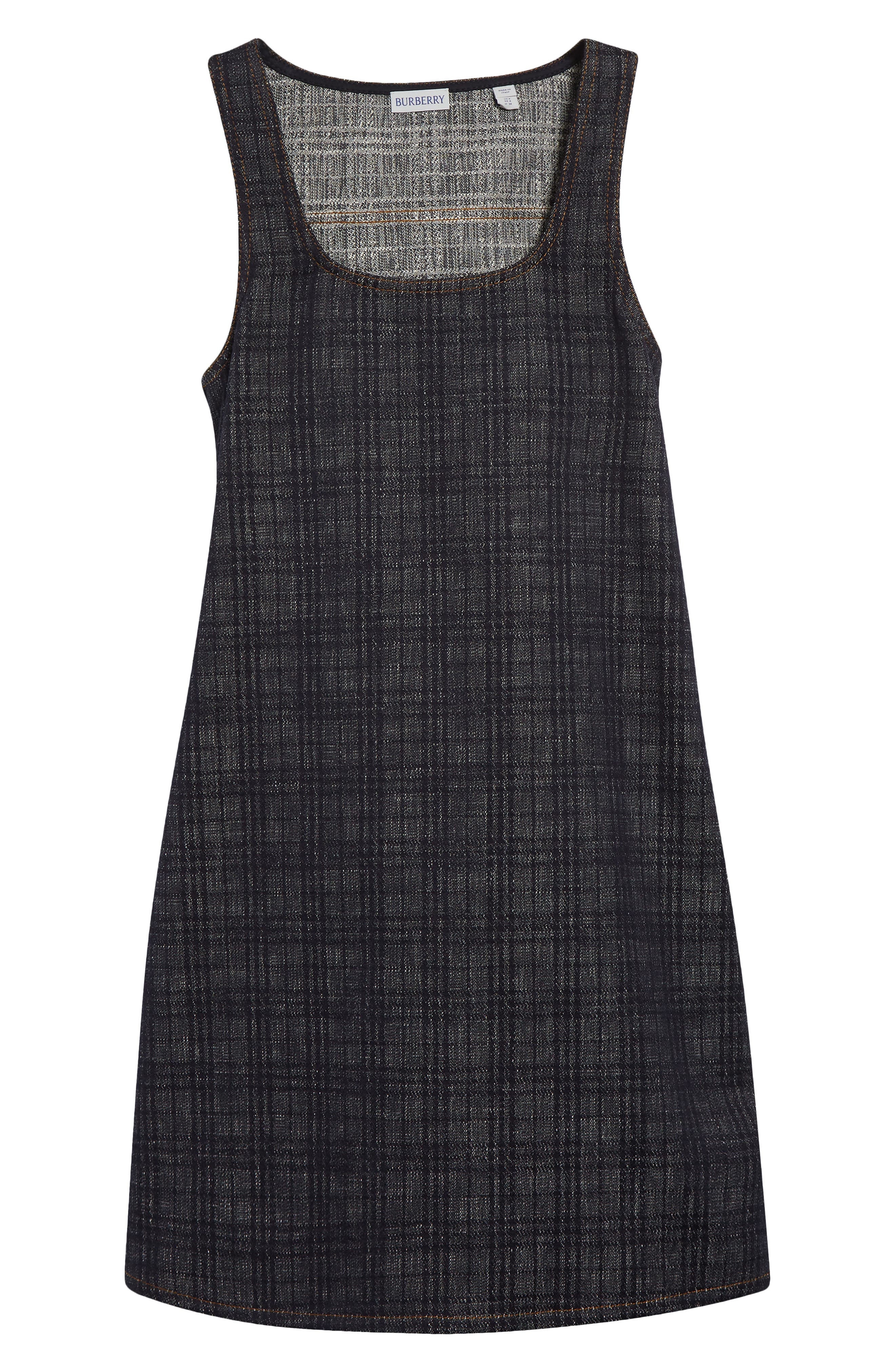 burberry Check Sleeveless Cotton Shift Dress in Indigo Ip Check at Nordstrom - 5