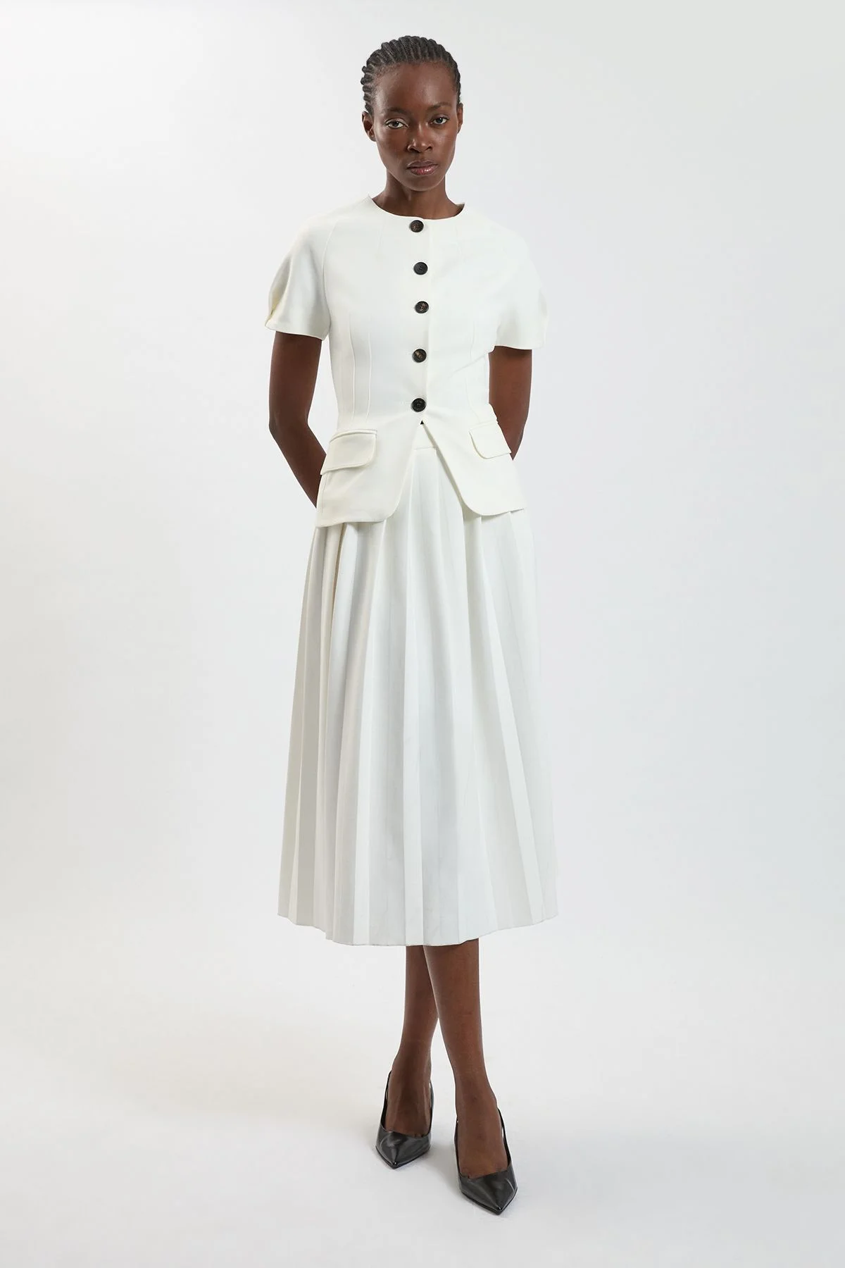 Compact Stretch Midi Dress - 1