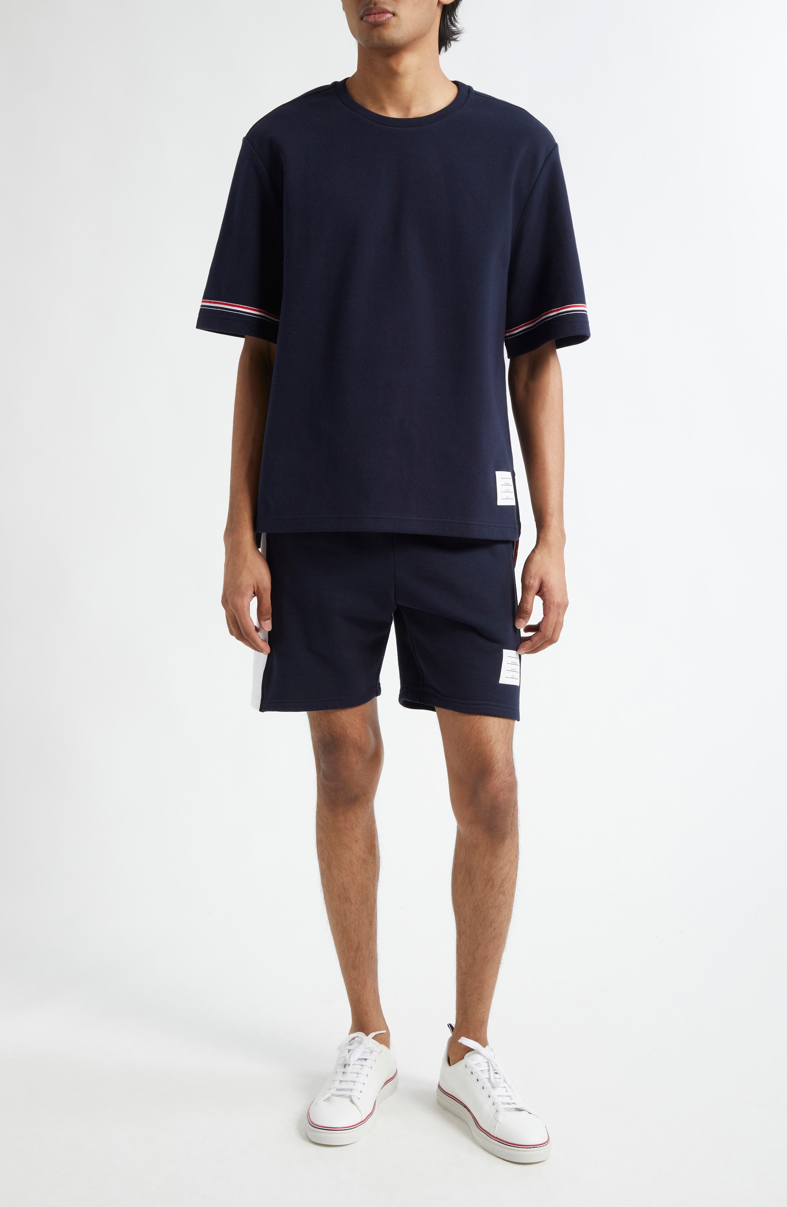 Thom Browne Rugby Fit Short Sleeve Cotton T-Shirt in Navy at Nordstrom - 2