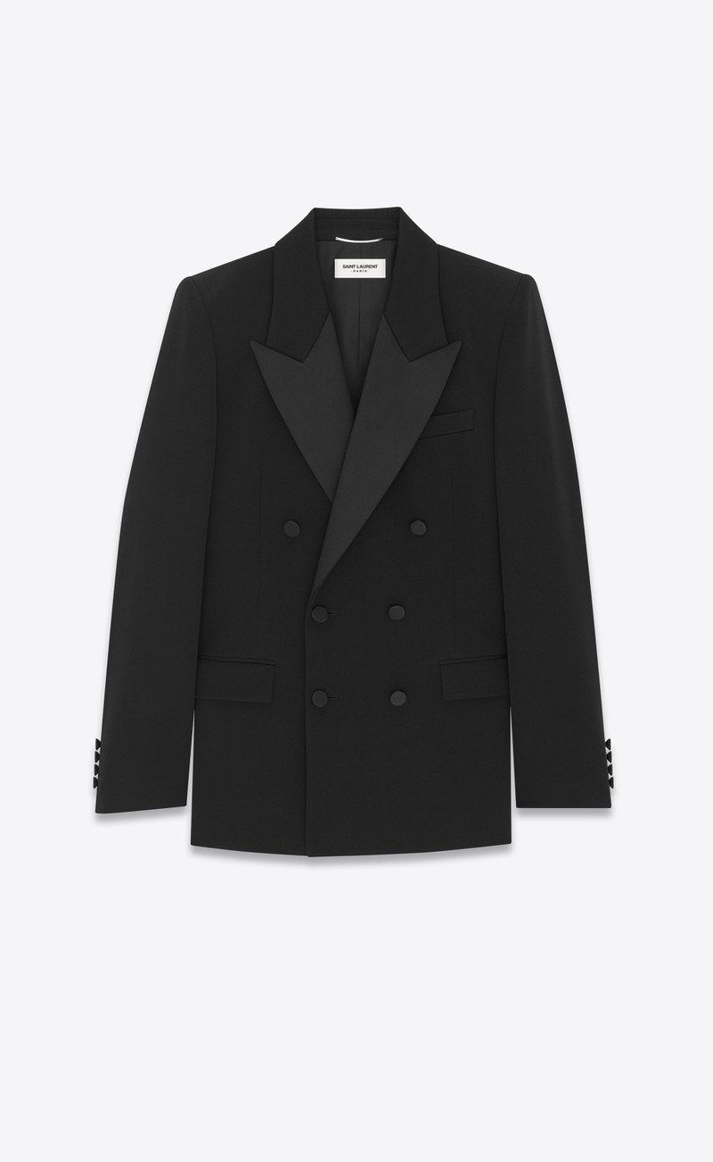 tuxedo jacket in grain de poudre 1