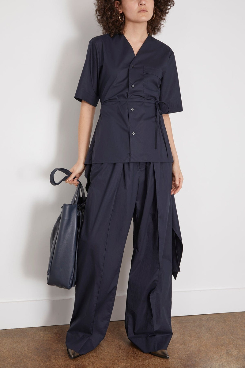 Plan C Short Sleeve Shirt in Blue Black outlook