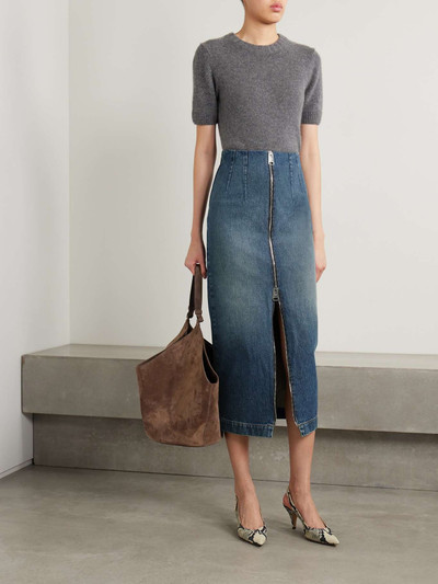 KHAITE Ruly denim midi skirt outlook