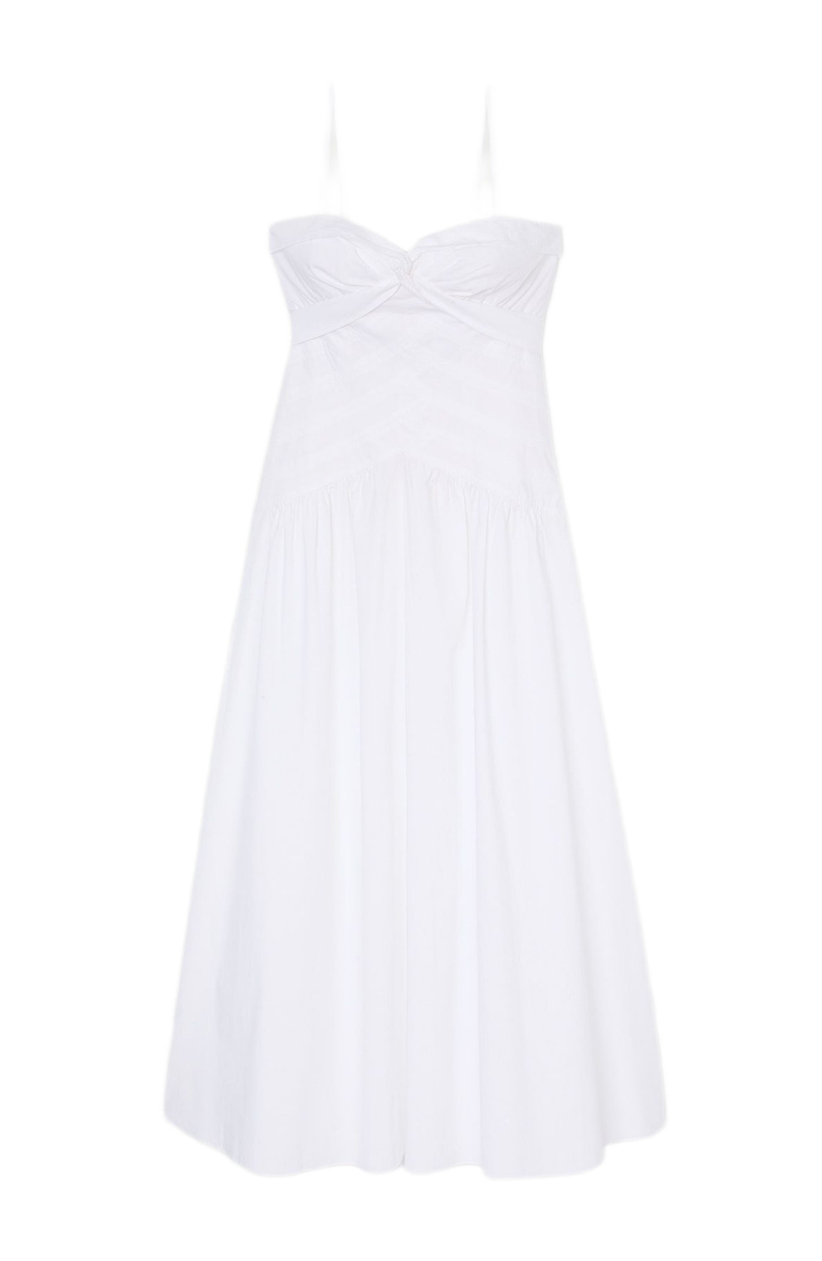 SANDRO Draped bustier maxi dress in White at Nordstrom - 5
