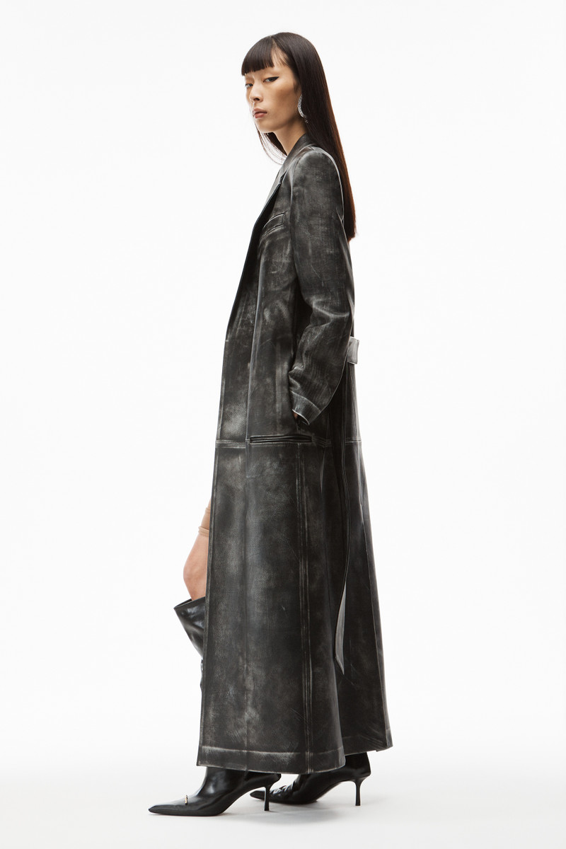BOXY BELTED COAT IN VINTAGE MOTO LEATHER 4