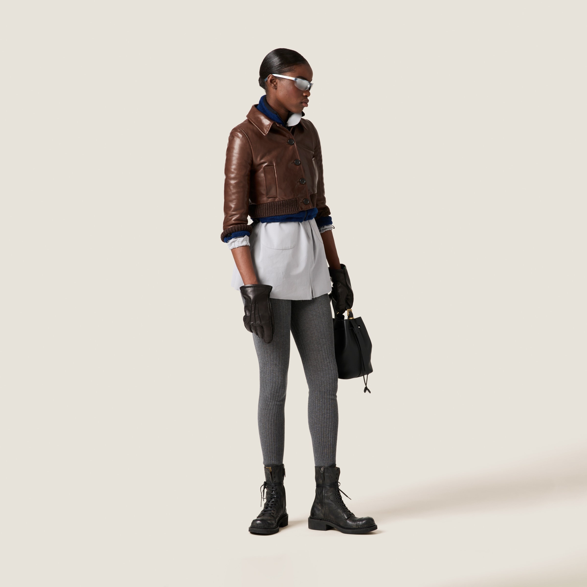 Cotton fleece cropped sweatshirt - 6