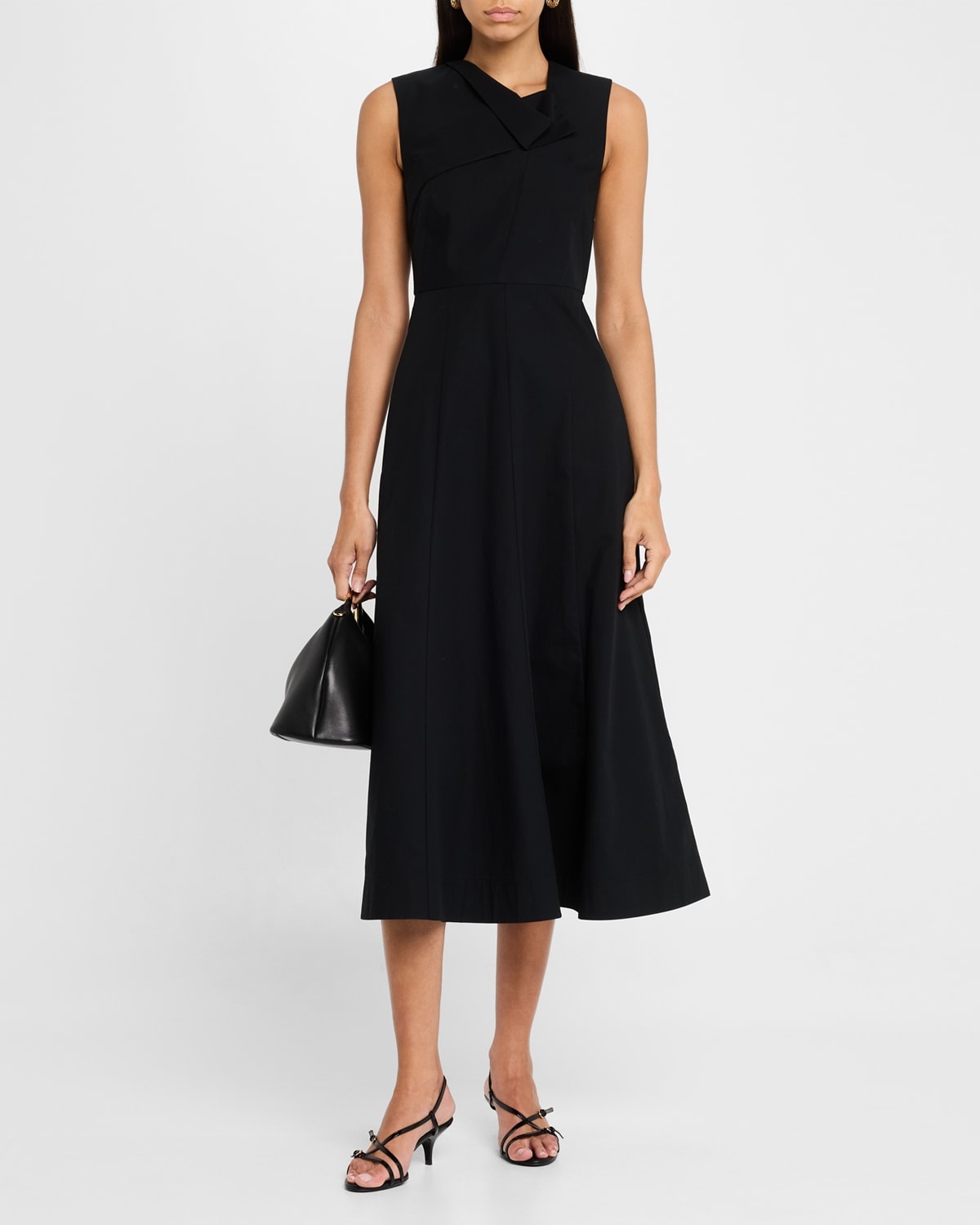 Drape Cotton Poplin Midi Dress - 2