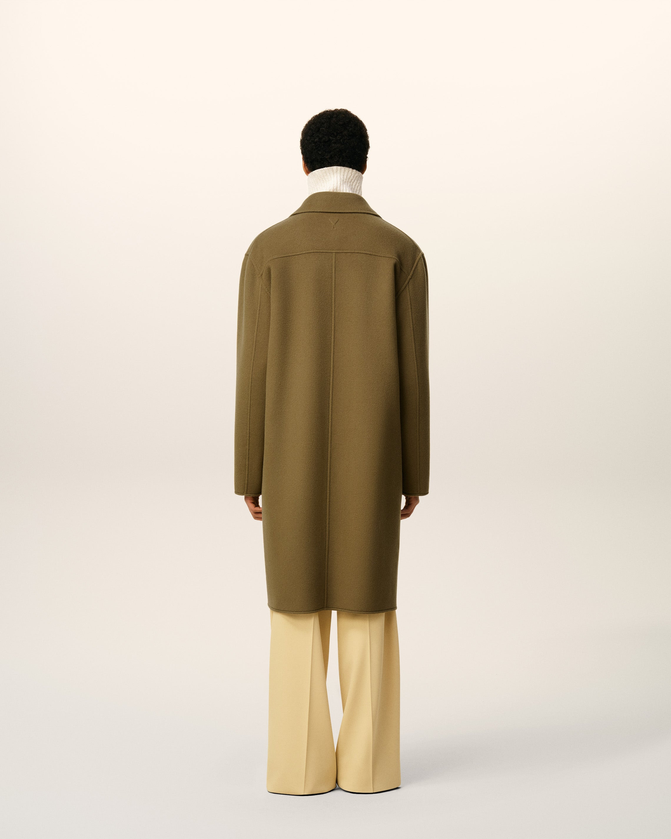 GREEN WOOL BELTED COAT - 5