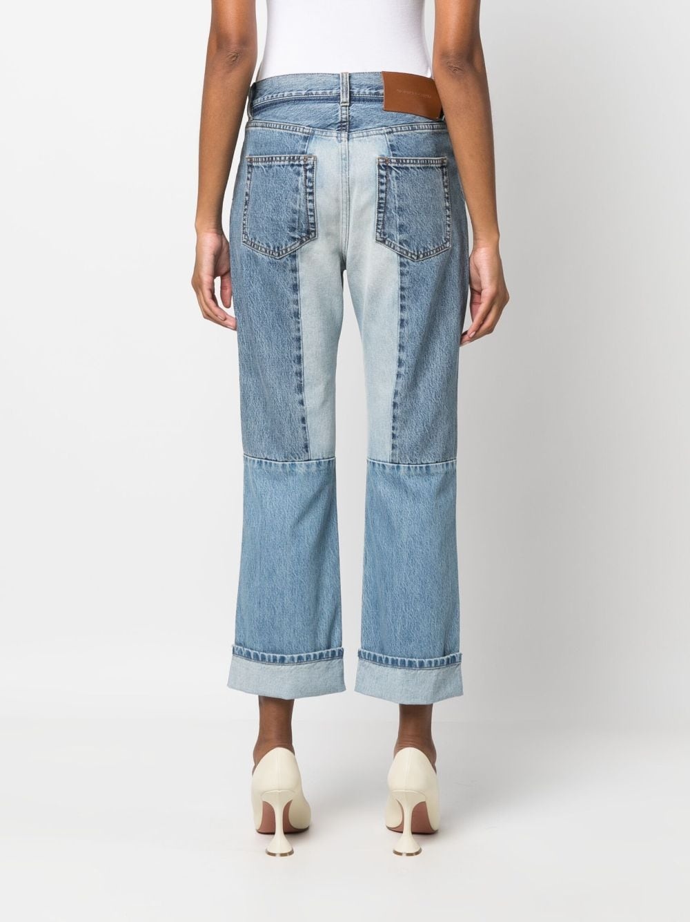 straight-leg patchwork jeans - 4