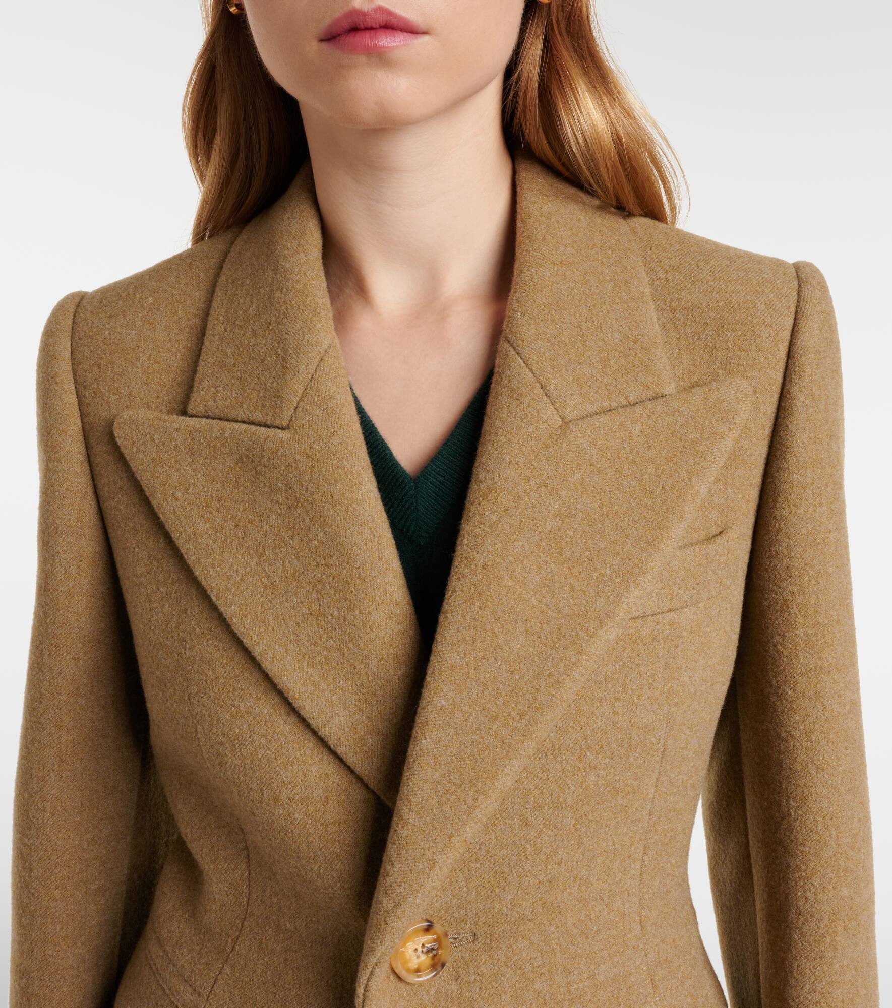 Single-breasted wool coat - 4