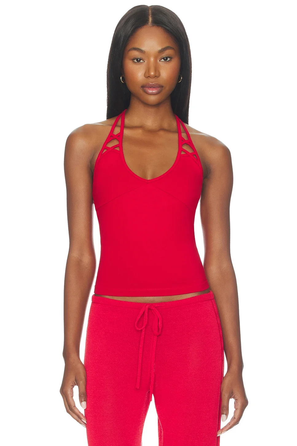 X JENNIE Nora Cotton Jersey Halter Top - 1