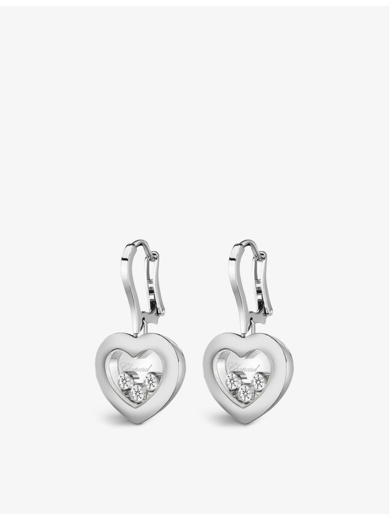Chopard Happy Diamonds 18ct white-gold and diamond earrings outlook