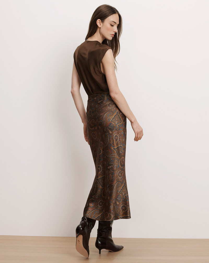 CLOVER STRETCH-SILK MIDI SKIRT 6
