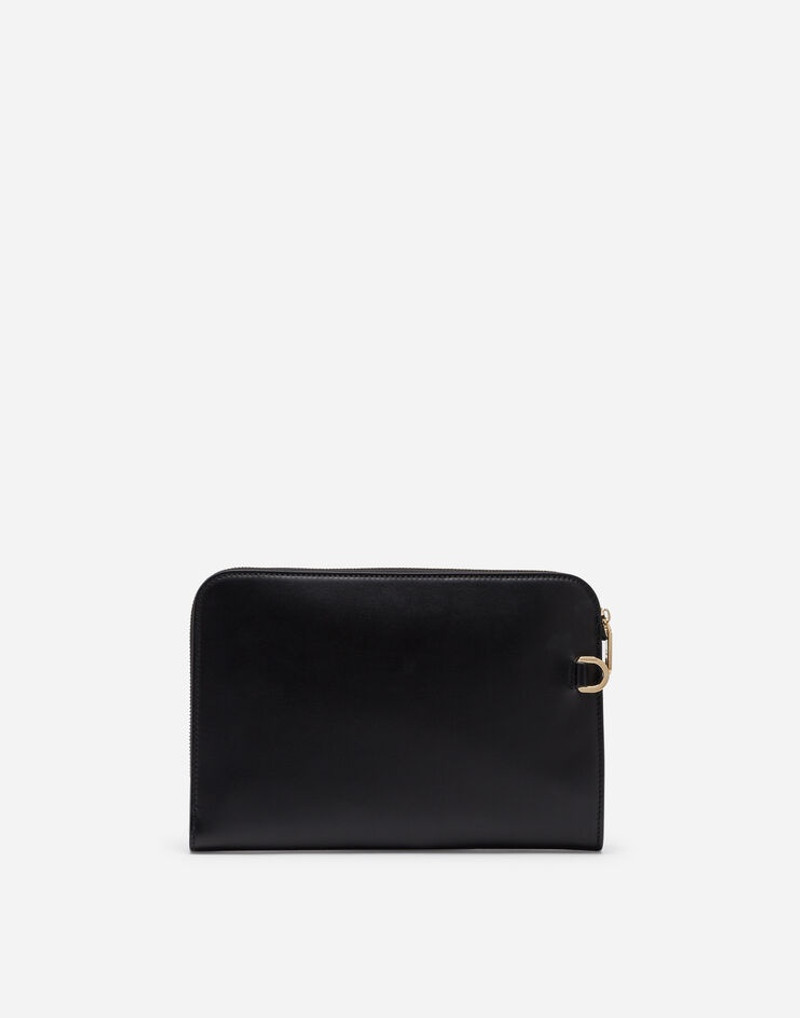 Calfskin Monreale clutch with logo 3