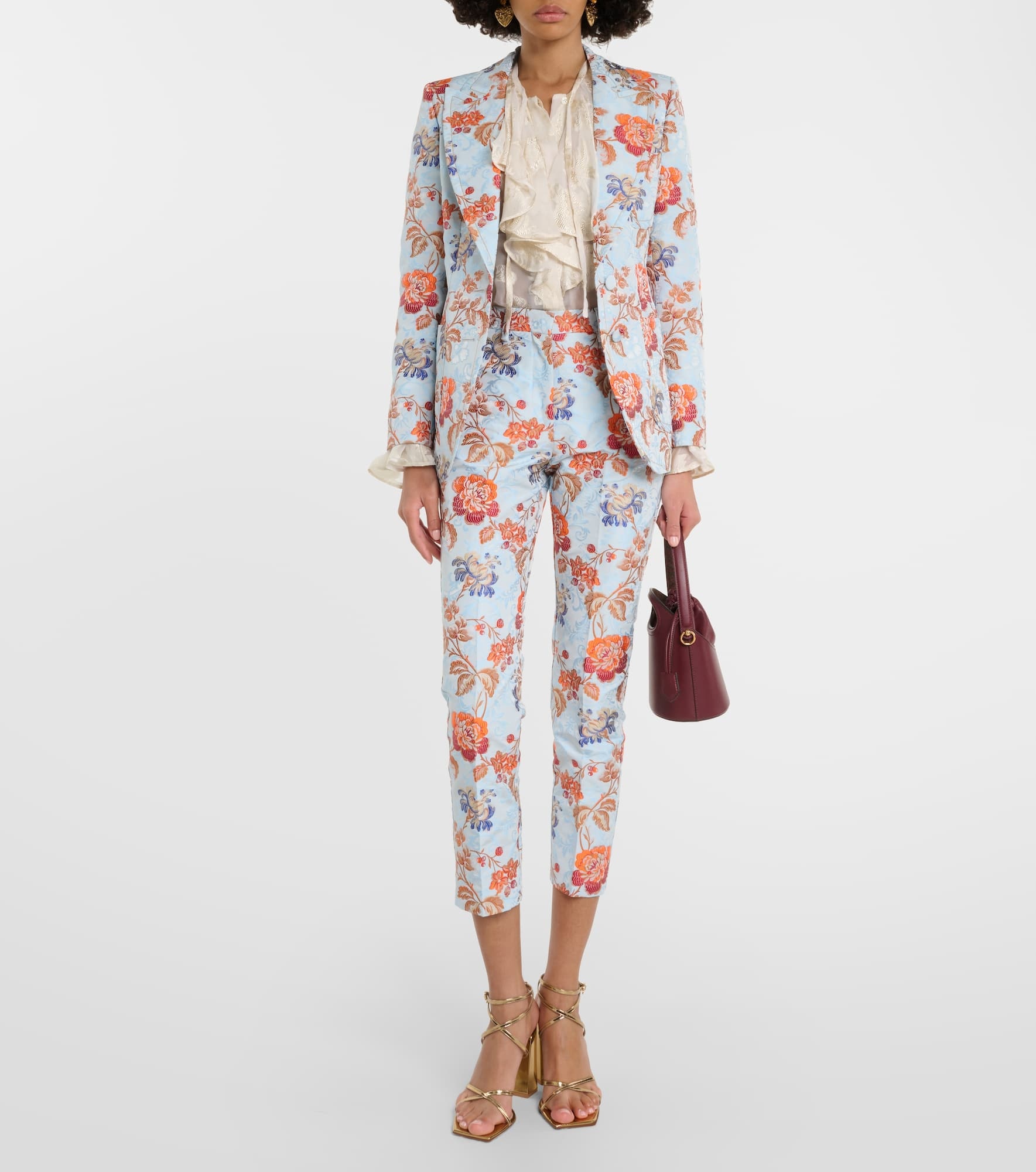 Floral jacquard pants - 2