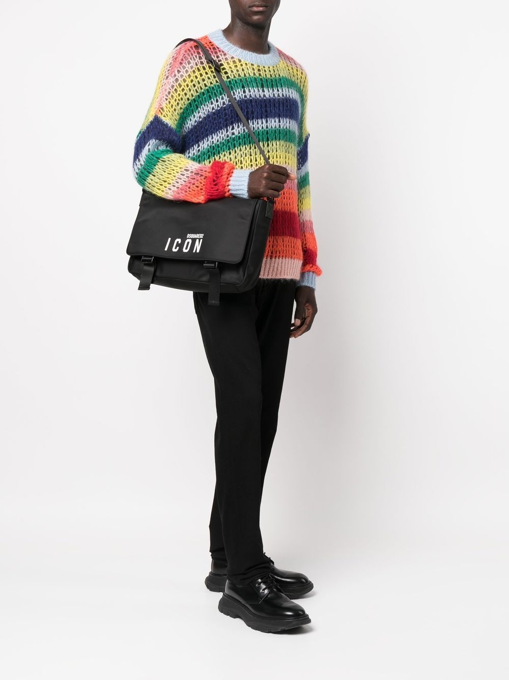 Icon logo-print shoulder bag - 2