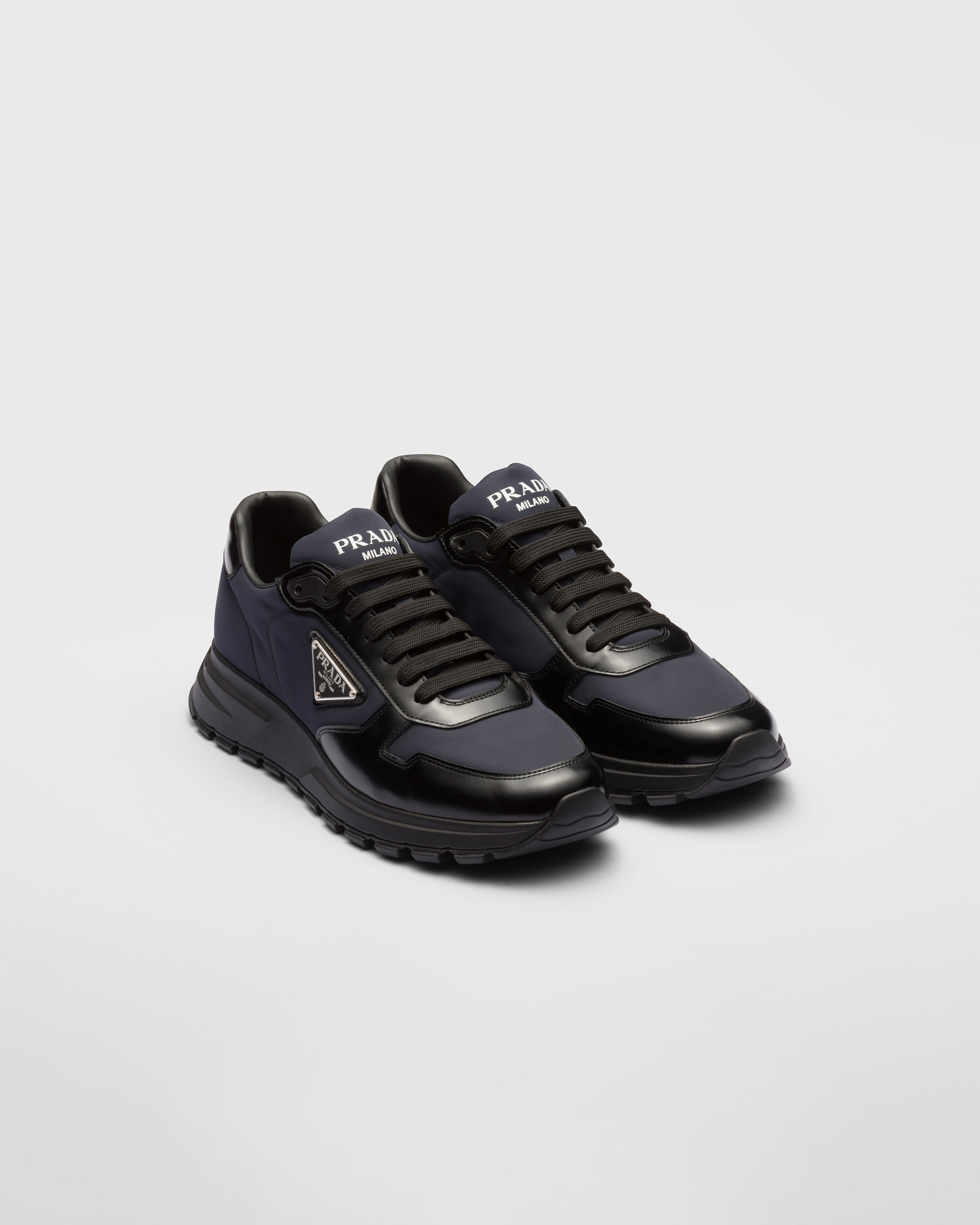 Prada Re-Nylon and brushed leather sneakers - 1