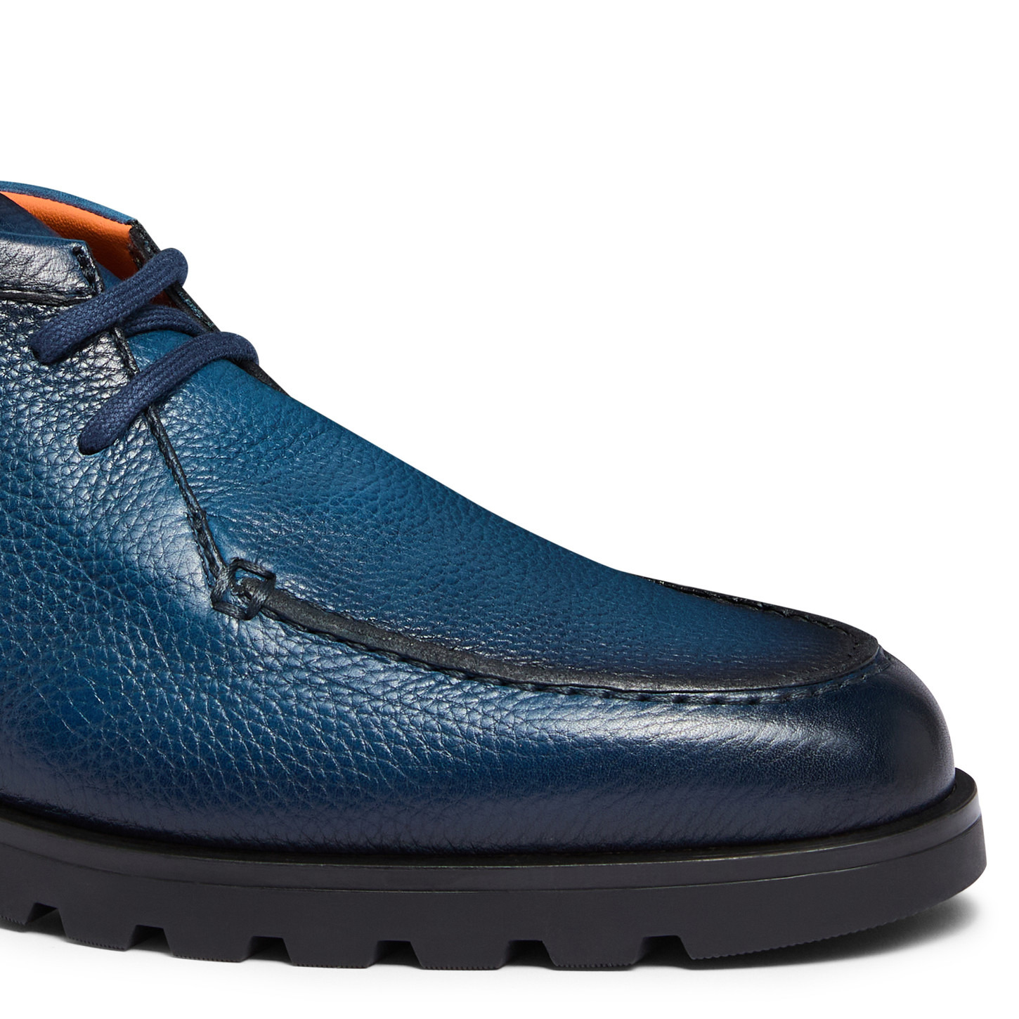 Men's blue tumbled leather desert boot - 5