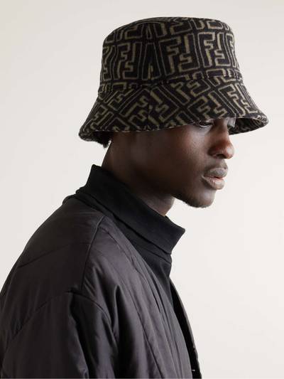 FENDI Logo-Jacquard Wool and Silk-Blend Felt Bucket Hat outlook