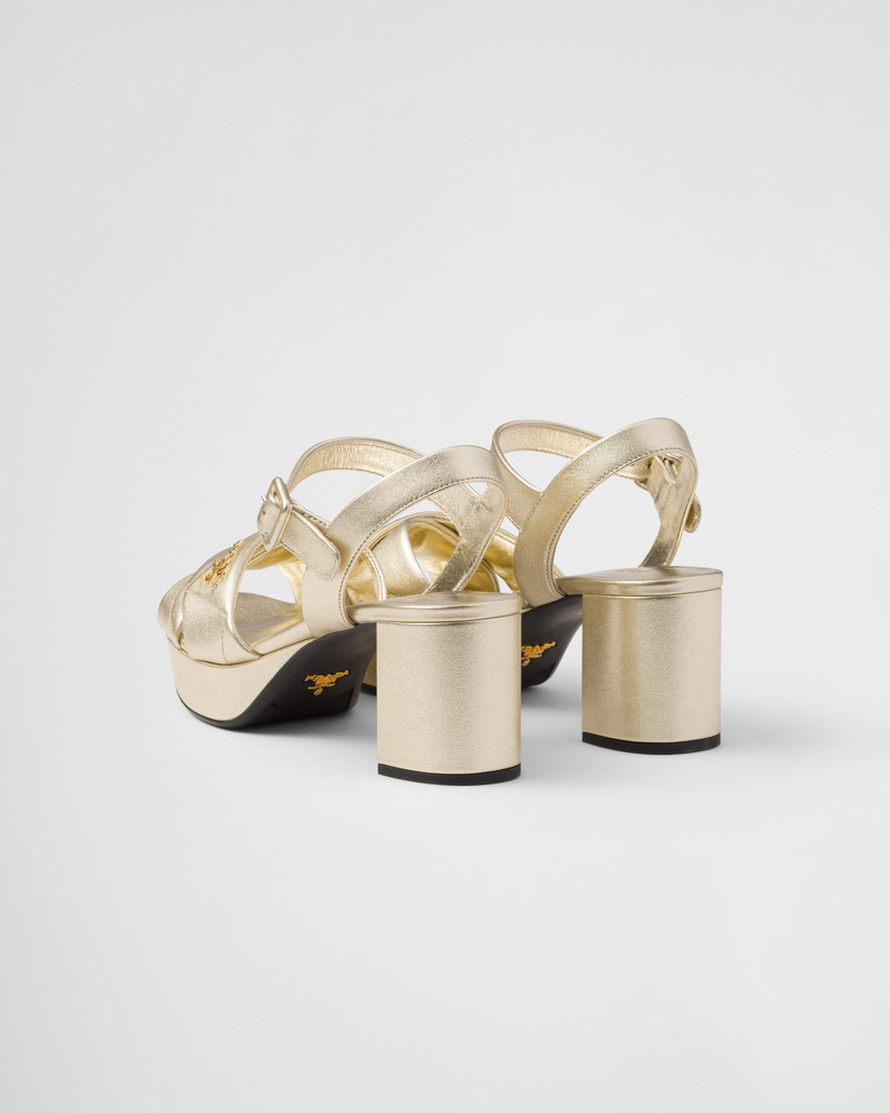 Quilted nappa leather platform sandals 4