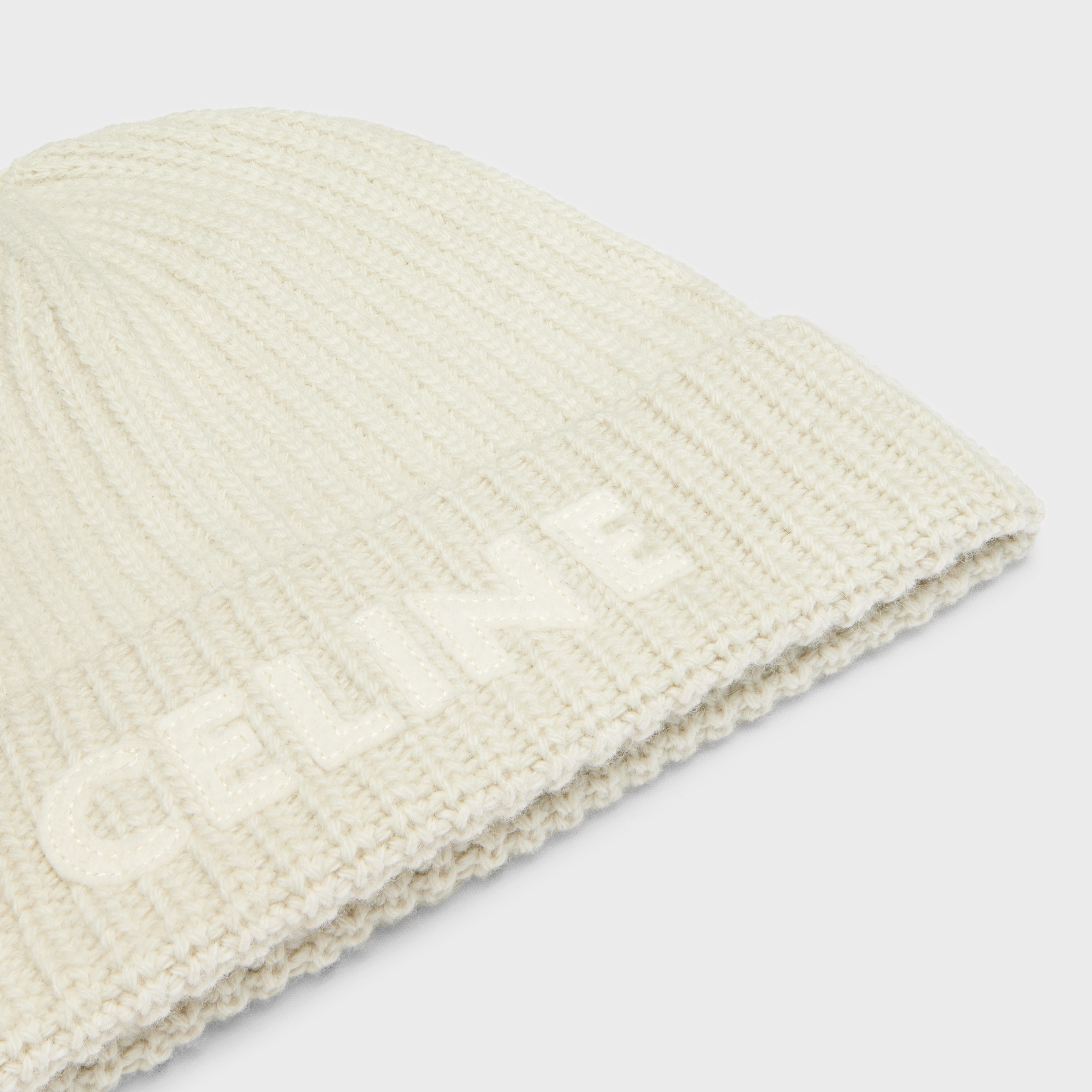 CELINE celine beanie in ribbed wool