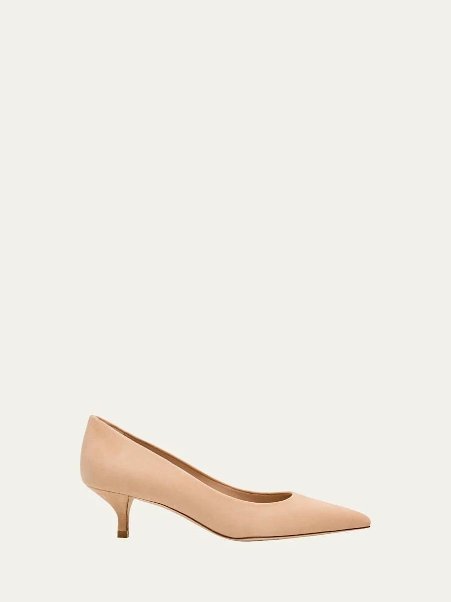 Stuart Suede Kitten Pumps - 1