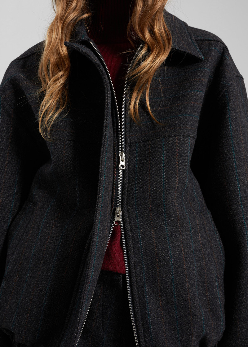 Natick Blouson Jacket - Charcoal Multi Stripe 5