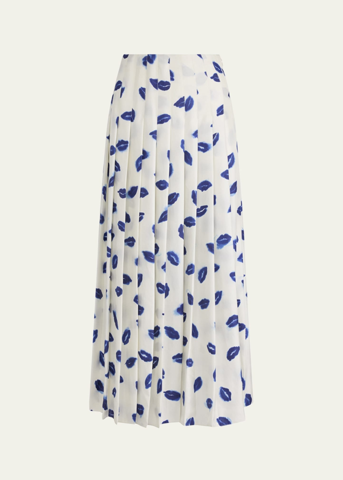 Monti Lip-Print Pleated Maxi Skirt - 1