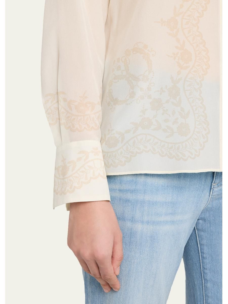 Serena Floral-Print Silk Blouse 5