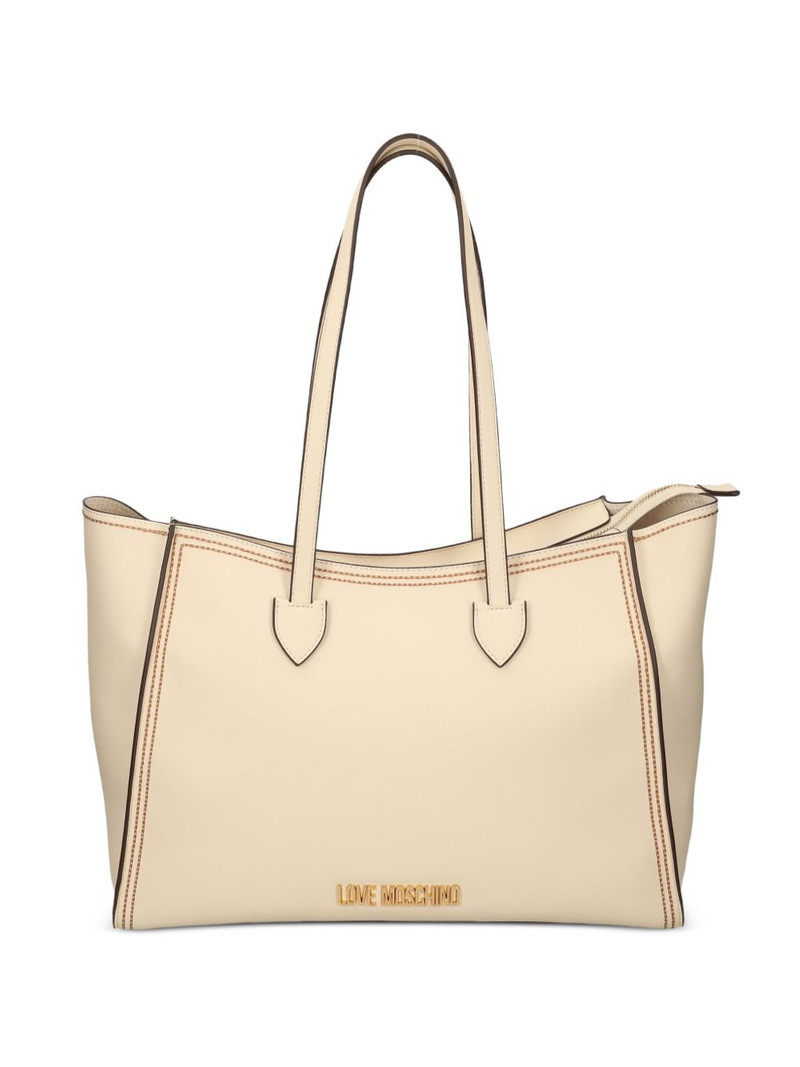 topstitch logo-plaque tote bag 1