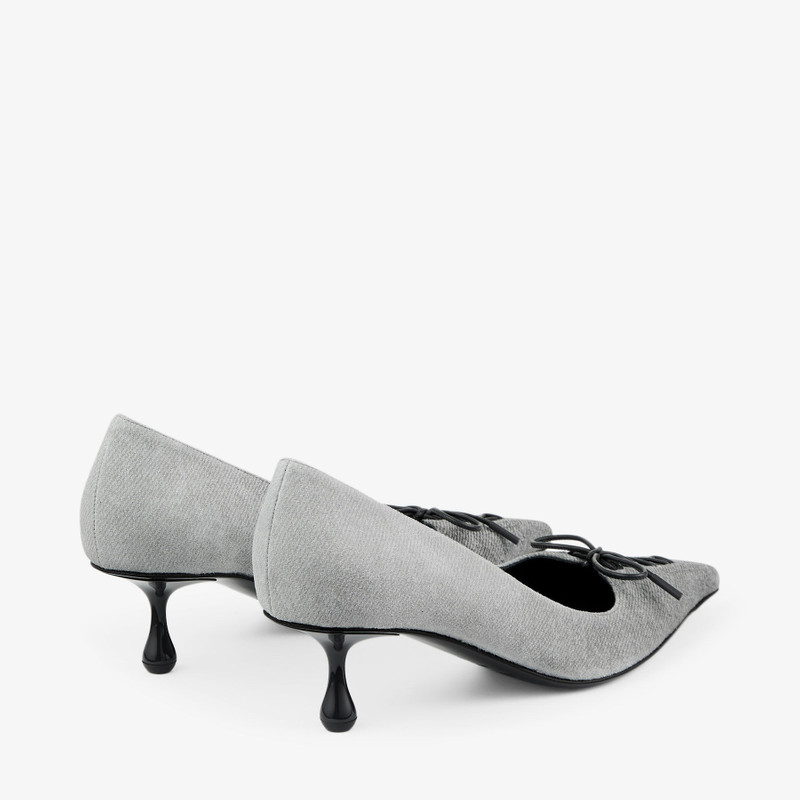 Scarlett 50 Dove Suede Denim Pumps 6