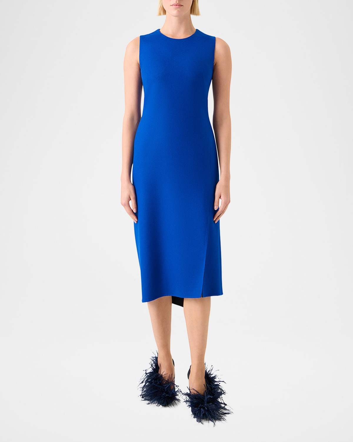 Trapezoid Panel Sleeveless Midi Dress - 4