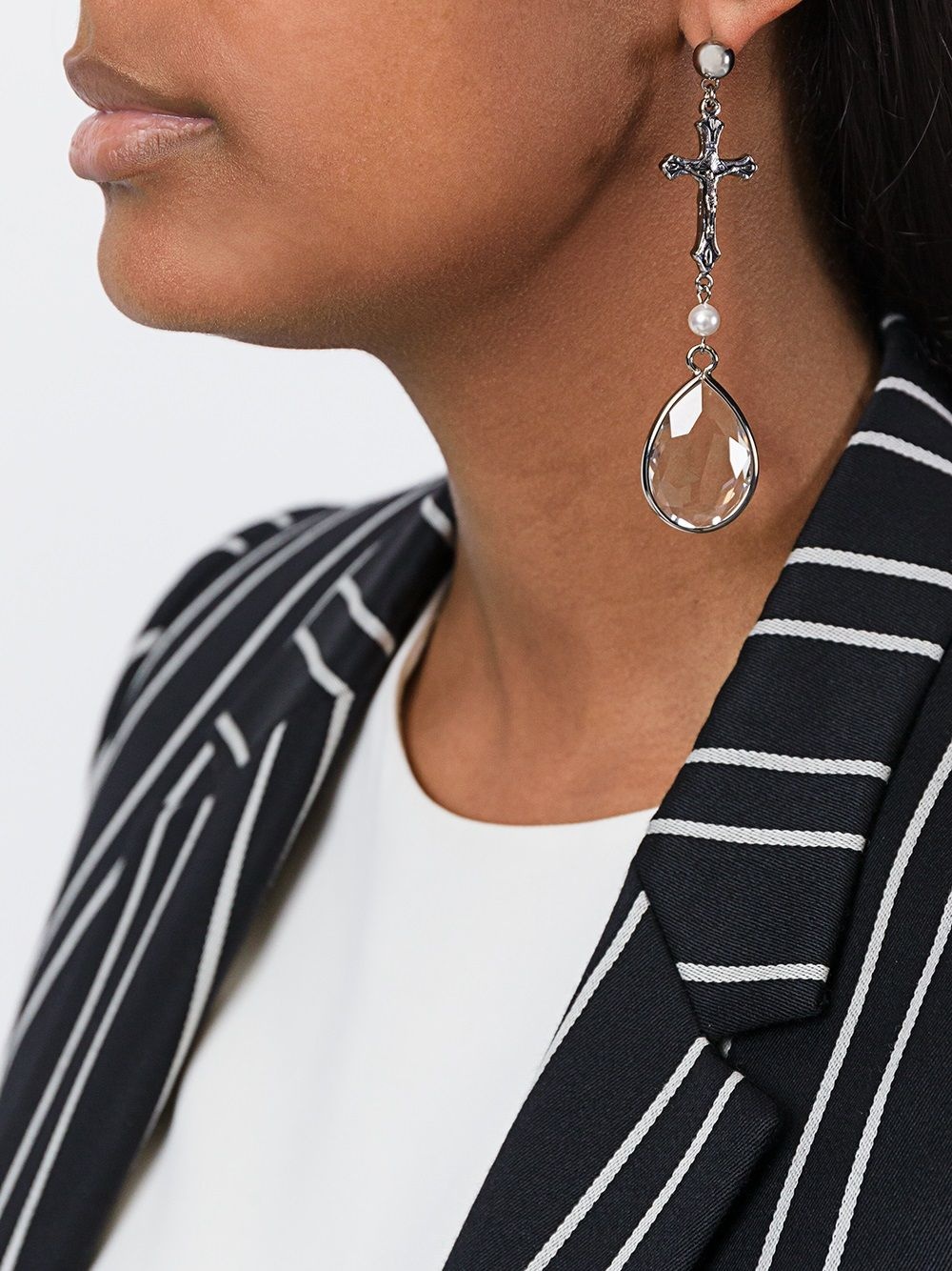 crucifix pendant earrings - 2