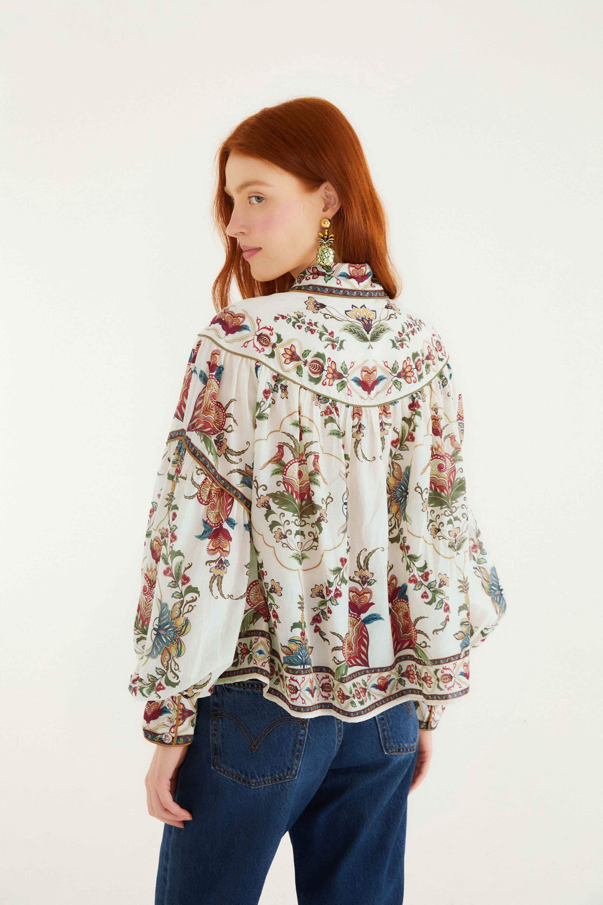 Cream Majestic Hearts Blouse - 3