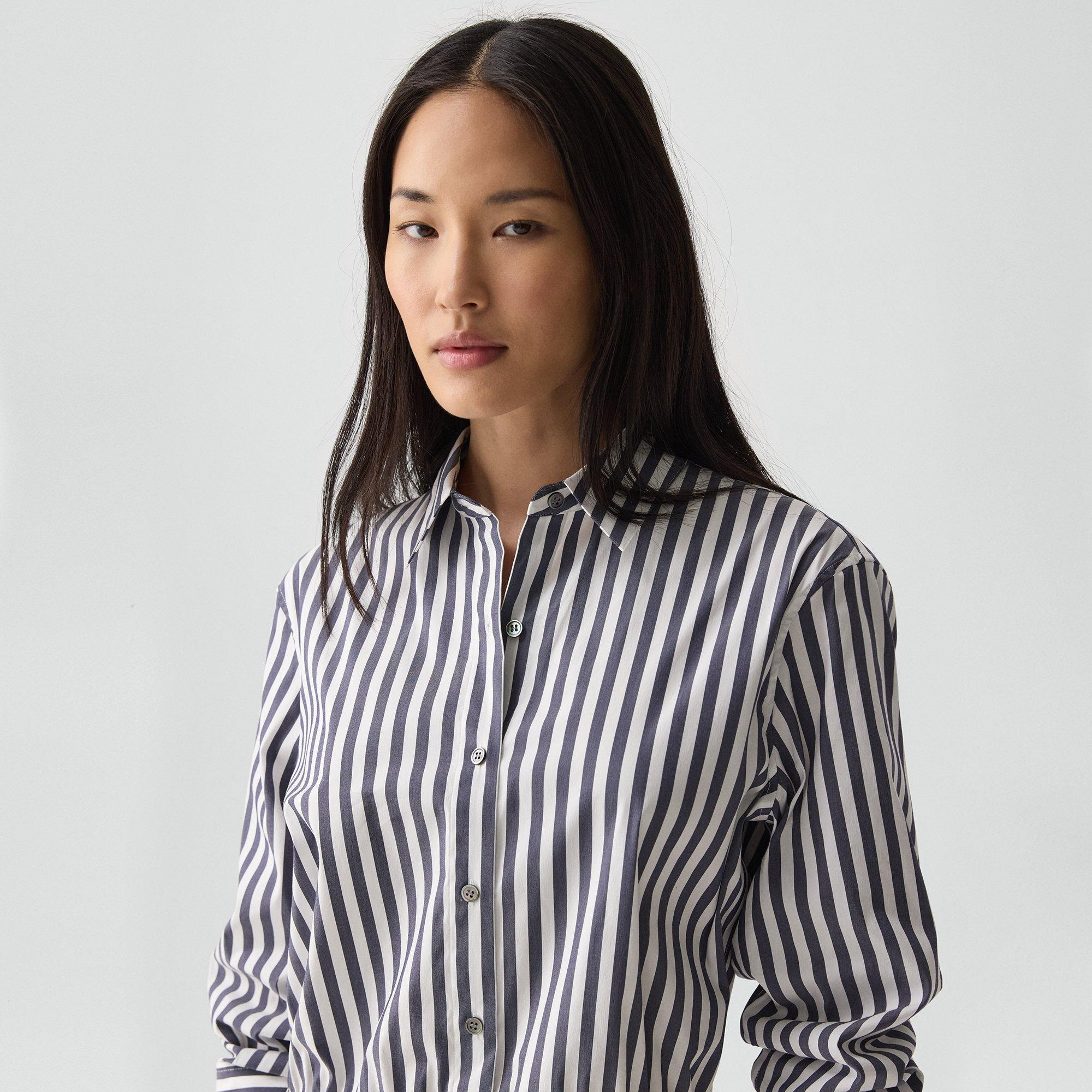 Cropped Shirt in Awning Stripe - 5