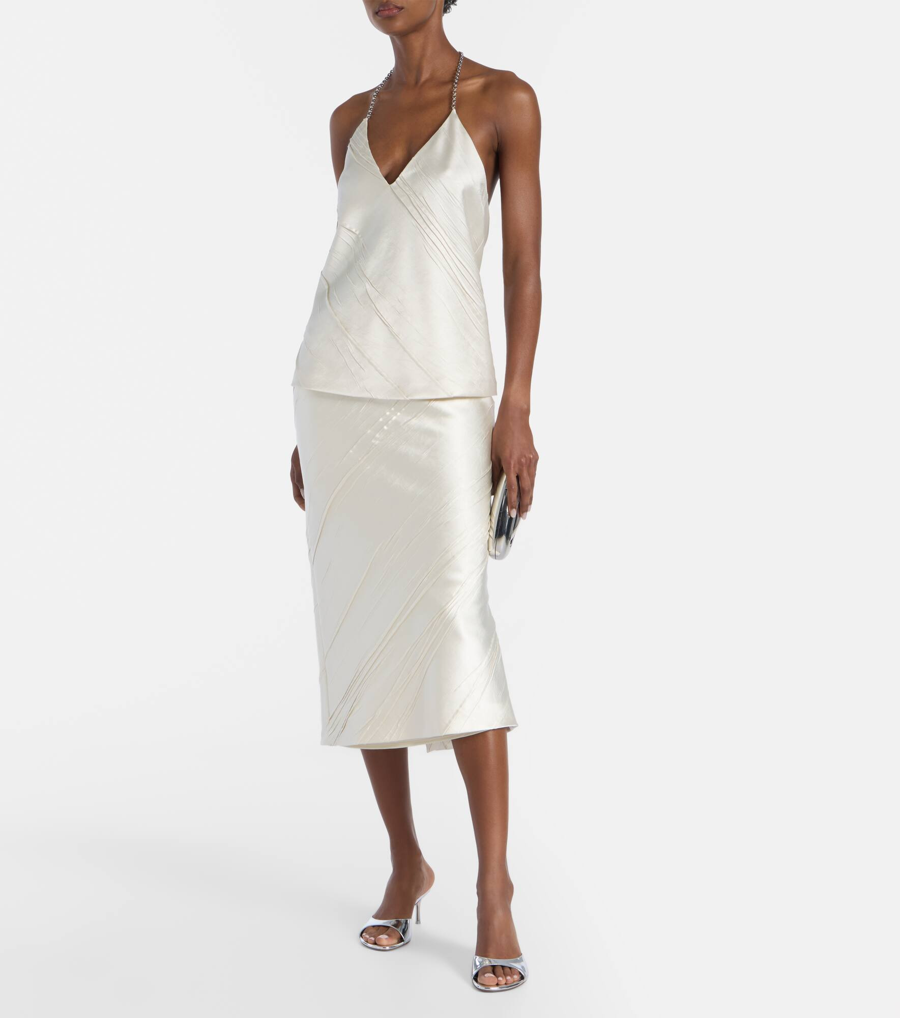Ruta pleated satin pencil skirt - 2